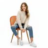 Buy Dining Chair - Upholstered in Velvet - Backrest with Pattern - Bennett Reddish orange 61146 at MyFaktory